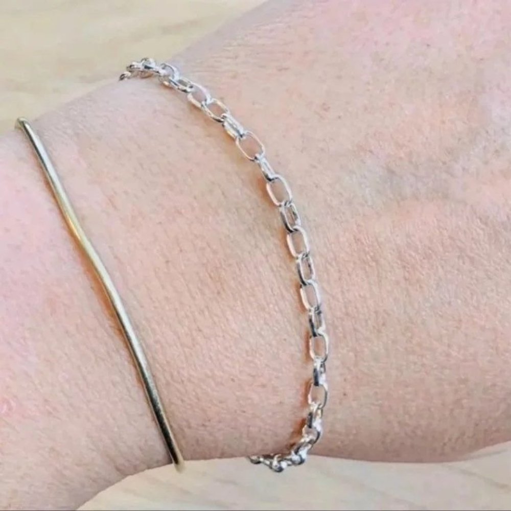 Sterling Silver Light Weight Charm Bracelet - Picture 5 of 5
